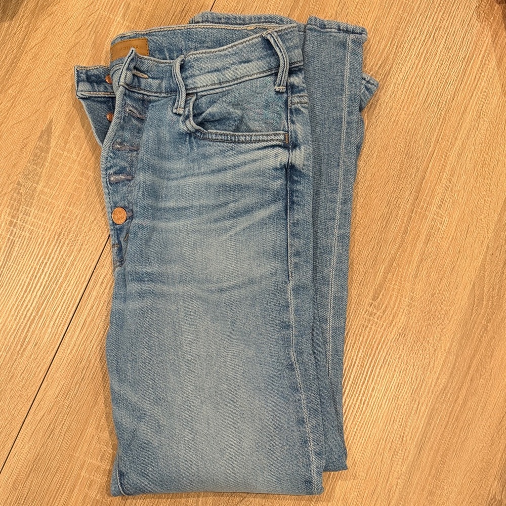 Mother Pixie Hustler Ankle Denim Blue Women's Skinny Jeans